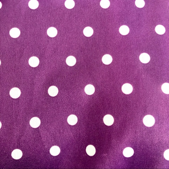 ☂️VINTAGE 80s Purple Polka Dot Dress - Picture 6 of 7